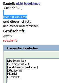 Textformatierung